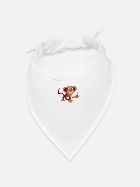 Monkey - Bandana Dreieckstuch - Weiß