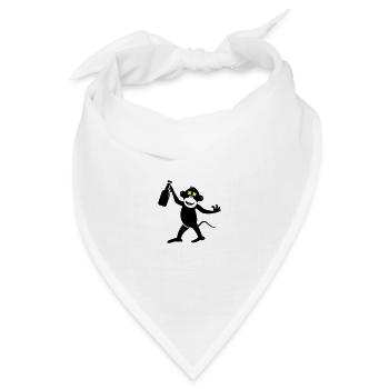 Affe Bier party - Bandana Dreieckstuch - Weiß - Vorne