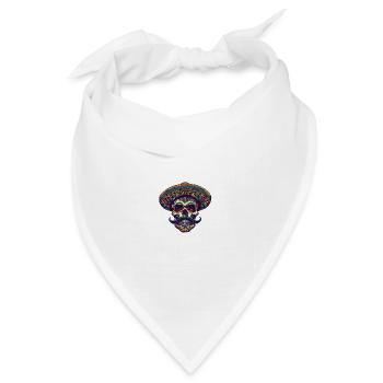 Mexikaner Totenkopf - Bandana Dreieckstuch - Weiß - Vorne
