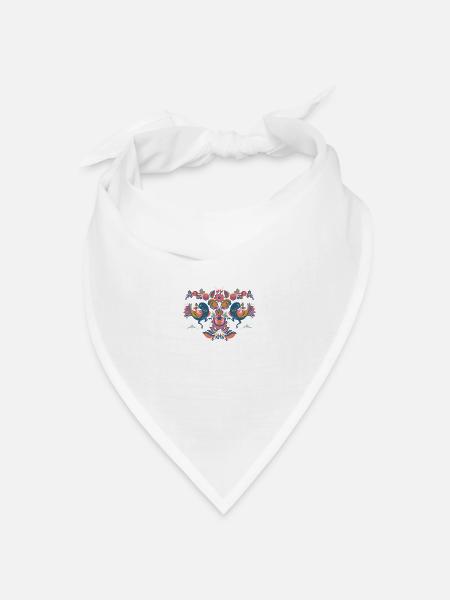 Vögel - Bandana Dreieckstuch - Weiß