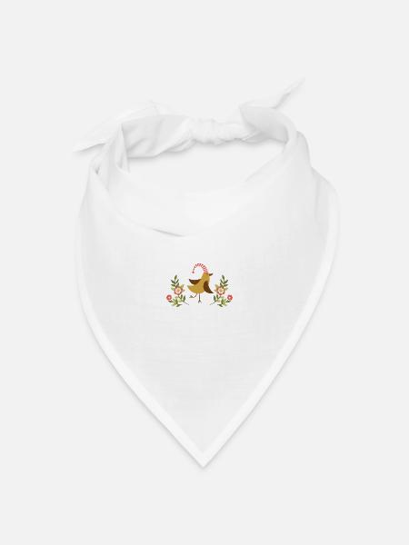 Vogel - Bandana Dreieckstuch - Weiß