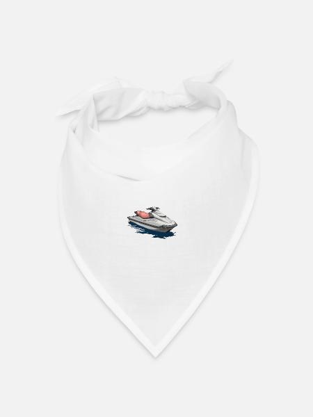 Action am Jetski - Bandana Dreieckstuch - Weiß