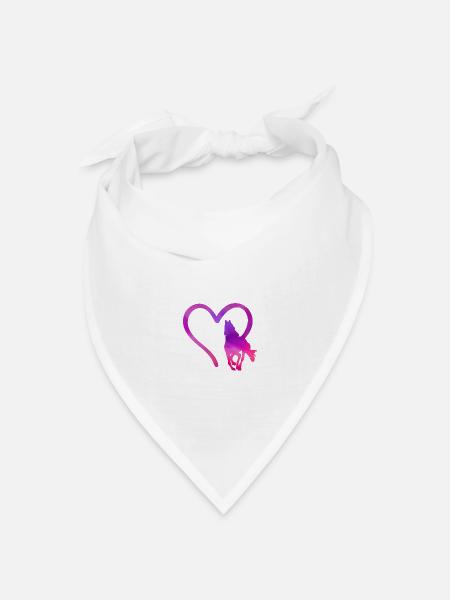 Pferde Herz - Bandana Dreieckstuch - Weiß
