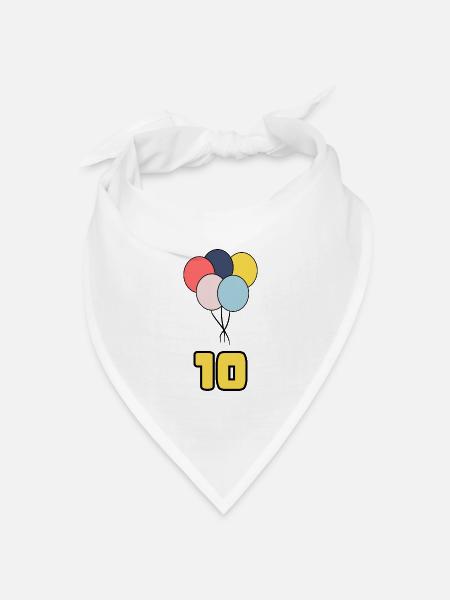 10. 10 JAHRE. 10. Jahrestag. JUBILÄUM 10 JAHRE. - Bandana Dreieckstuch - Weiß