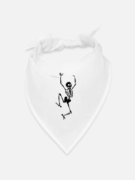 Tanzen-Skelett - Bandana Dreieckstuch - Weiß