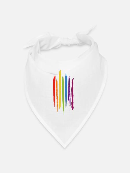 Farbige Pinselstriche - Bandana Dreieckstuch - Weiß
