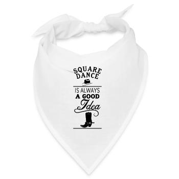 Square Dance is always a good idea - Western Cow - Bandana Dreieckstuch - Weiß - Vorne