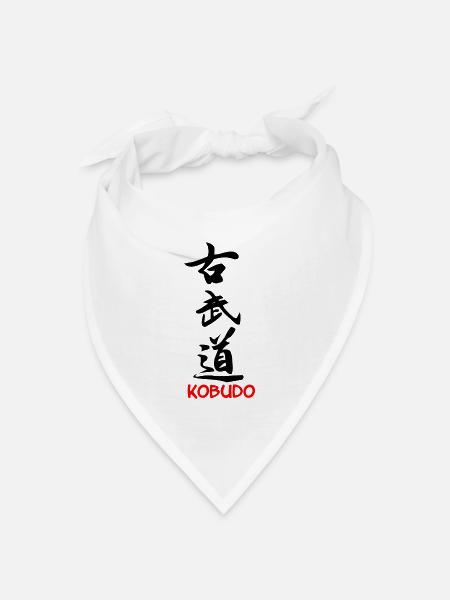 Kobudo schwarzes japanisches Schriftzeichen - Bandana Dreieckstuch - Weiß