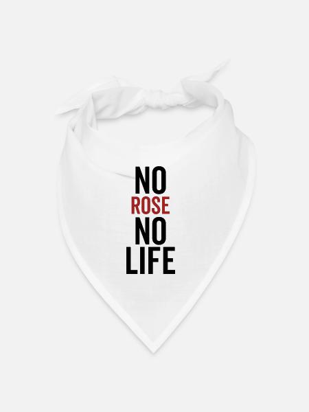 Keine Rose Kein Leben - Bandana Dreieckstuch - Weiß