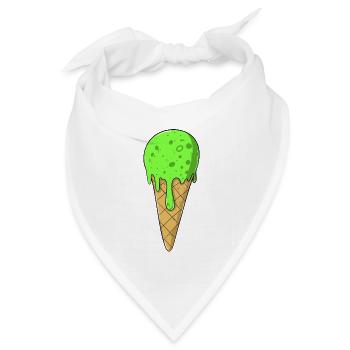 Eis | Grünes Eis Eiscreme | IceCream - Bandana Dreieckstuch - Weiß - Vorne