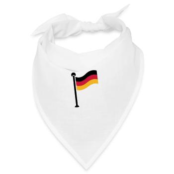 Gehisste Deutschlandfahne / German Flag (3c) - Bandana Dreieckstuch - Weiß - Vorne