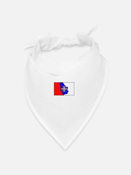 srbija umrisse - Bandana Dreieckstuch - Weiß