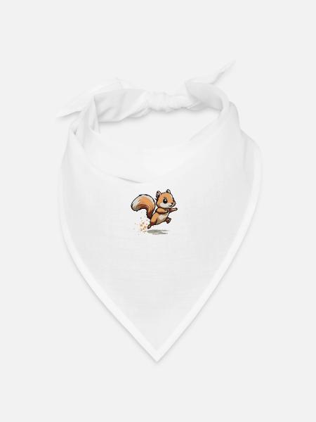 Eichhoernchen Squrirrel Comic Cute Kawaii 12 - Bandana Dreieckstuch - Weiß