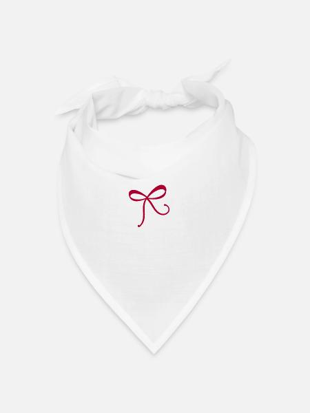 Schleife rot - Bandana Dreieckstuch - Weiß