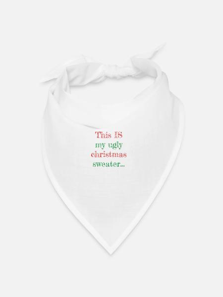 Hässlicher Weihnachtspullover - Bandana Dreieckstuch - Weiß