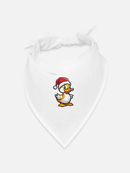 Ente Weihnachten - Bandana Dreieckstuch - Weiß