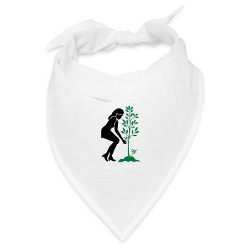 Einpflanzen Naturschutz Baum - Bandana Dreieckstuch - Weiß - Vorne