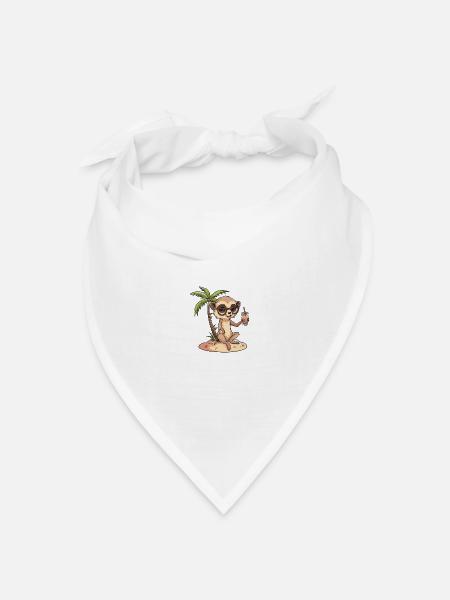 Erdmännchen Sommer Urlaub - Bandana Dreieckstuch - Weiß