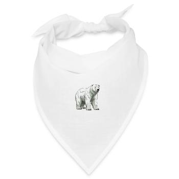Eisbär Tier Polar bär - Bandana Dreieckstuch - Weiß - Vorne