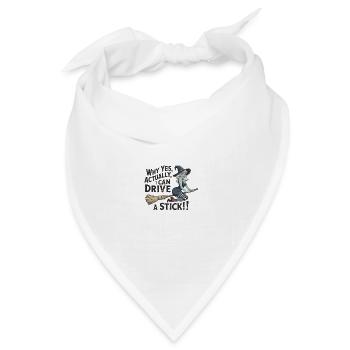 Ja, Ich Kann Einen Besen Lenken Hexe - Bandana Dreieckstuch - Weiß - Vorne