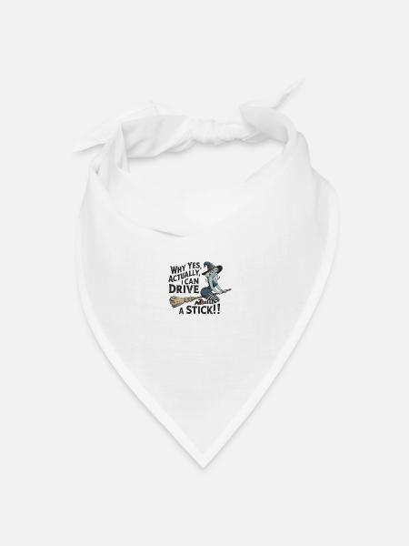 Ja, Ich Kann Einen Besen Lenken Hexe - Bandana Dreieckstuch - Weiß