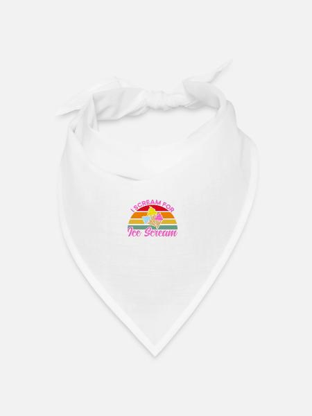 Ich schreie nach Eiscreme Eiscreme Geschenk - Bandana Dreieckstuch - Weiß