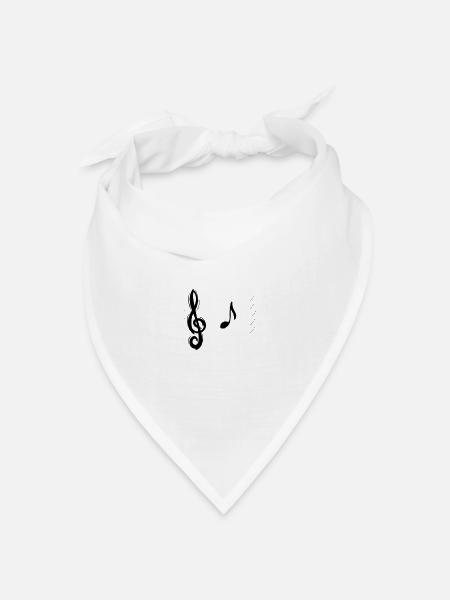 Geigenschlüssel Note La / A Notenlinien Notenblatt - Bandana Dreieckstuch - Weiß