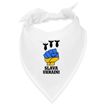 Slava ukraini - Bandana Dreieckstuch - Weiß - Vorne