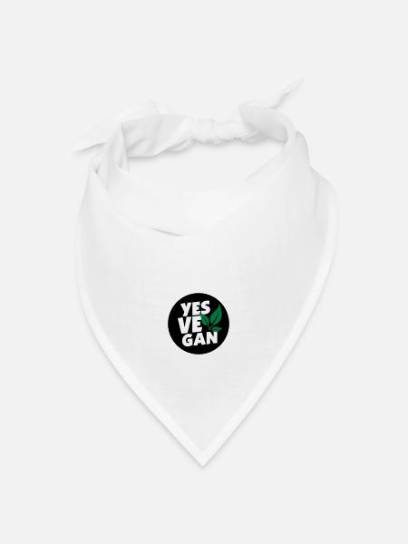 Yes Vegan / Yes ve gan (3c) - Bandana Dreieckstuch - Weiß