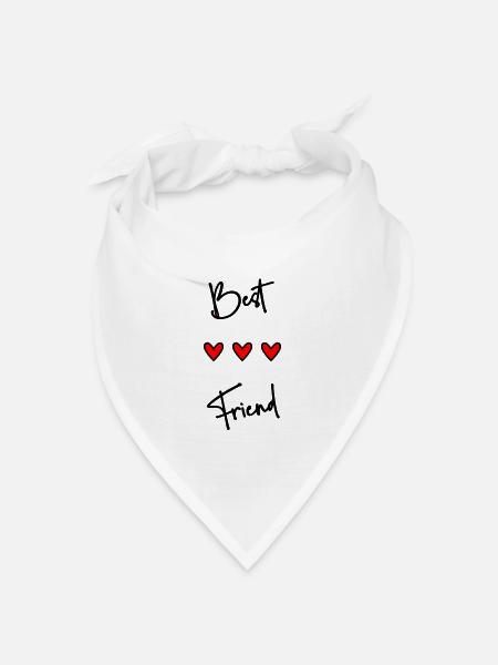 BESTER FREUND. BIFA FREUND. FREUND. FREUND. FREUNDIN - Bandana Dreieckstuch - Weiß