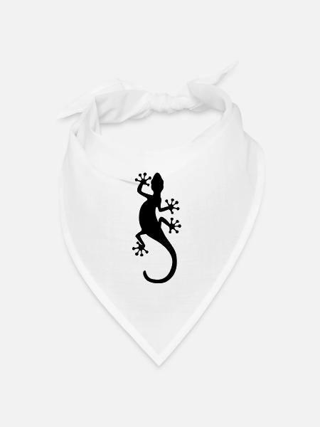 Gecko - Bandana Dreieckstuch - Weiß