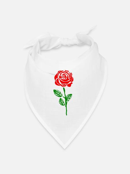 Rose - Bandana Dreieckstuch - Weiß