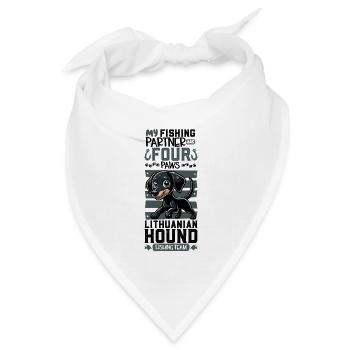 Angeln und Litauische Bracke - Bandana Dreieckstuch - Weiß - Vorne