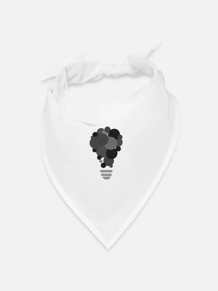 CREATIVITY lightbulb black and white schwarz/weiss - Bandana Dreieckstuch - Weiß
