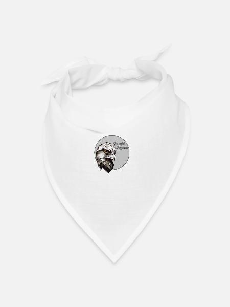 Falke - anmutige Eleganz, Edel Design - Bandana Dreieckstuch - Weiß