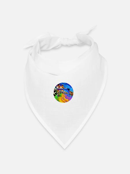 Farbenfrohe Giraffe - Bandana Dreieckstuch - Weiß