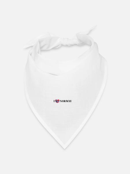 I LOVE NORWAY Geschenkidee Norwegen - Bandana Dreieckstuch - Weiß