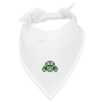 Emoticon Grin mit Mopedhelm & Stinkefinger - Bandana Dreieckstuch - Weiß - Vorne