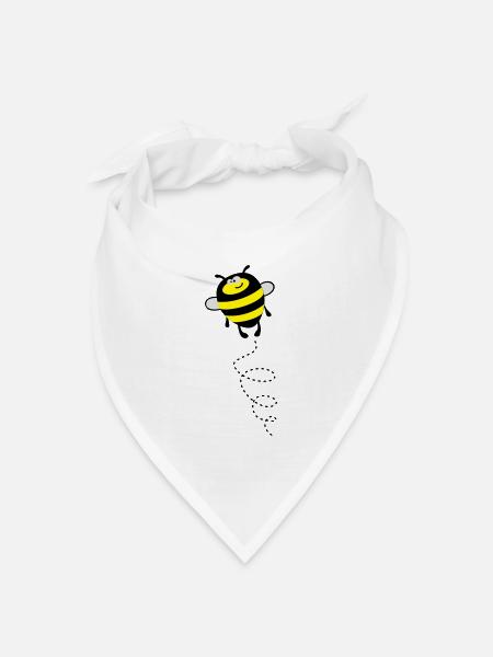 Biene – Hummel – Bienchen - Bandana Dreieckstuch - Weiß