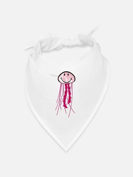 Smiley Jellyfish - Bandana Dreieckstuch - Weiß