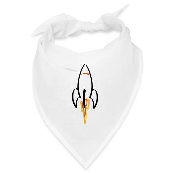 to the moon - Bandana Dreieckstuch - Weiß - Vorne