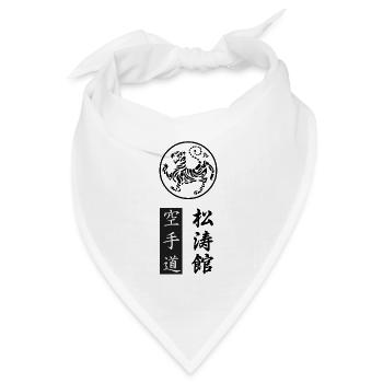 Komposition Gichin Funakoshi Karate-Do Shotokan - Bandana Dreieckstuch - Weiß - Vorne
