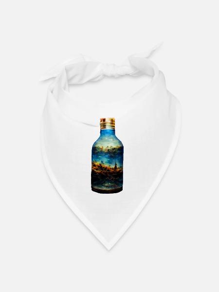 Eine Welt in einer Flasche - Bandana Dreieckstuch - Weiß