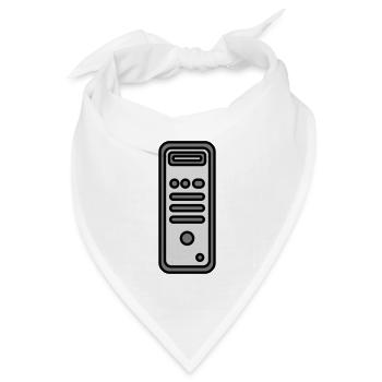 Gehäuse Computer Tower Icon - Bandana Dreieckstuch - Weiß - Vorne