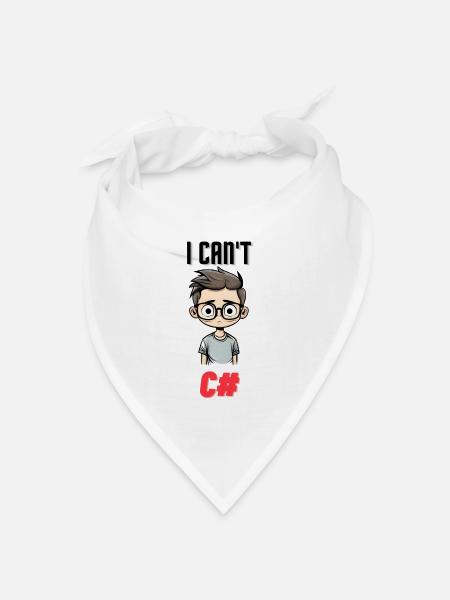 I can't C# - Bandana Dreieckstuch - Weiß