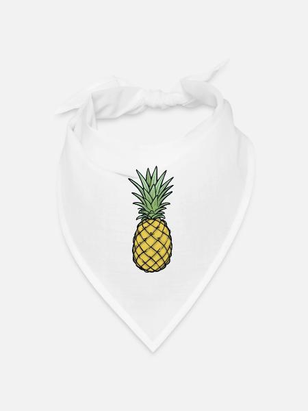 Ananas Comic Style Bunt Sommer - Bandana Dreieckstuch - Weiß