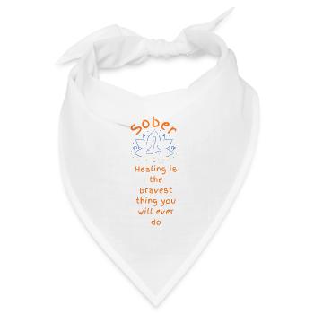 Tapferer Nüchternheits-Heil-Lotus - Bandana Dreieckstuch - Weiß - Vorne