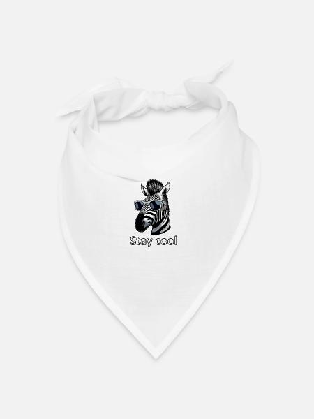 Cooles Zebra - Bandana Dreieckstuch - Weiß
