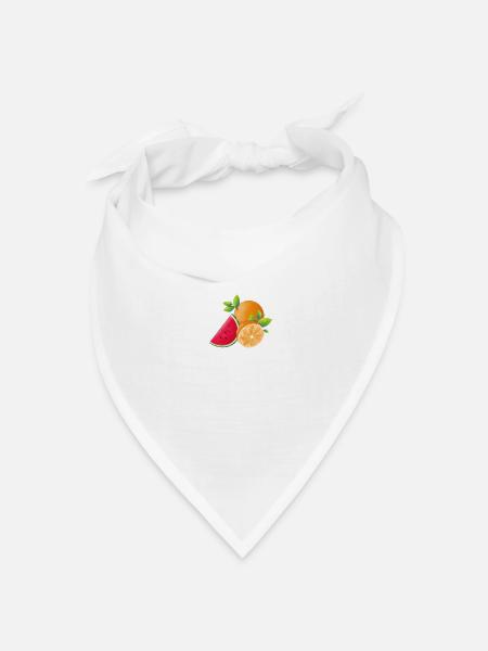 Früchte - Bandana Dreieckstuch - Weiß