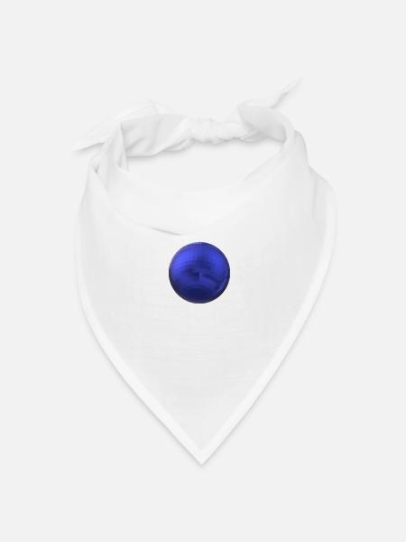 Indigo-Kugel - Bandana Dreieckstuch - Weiß